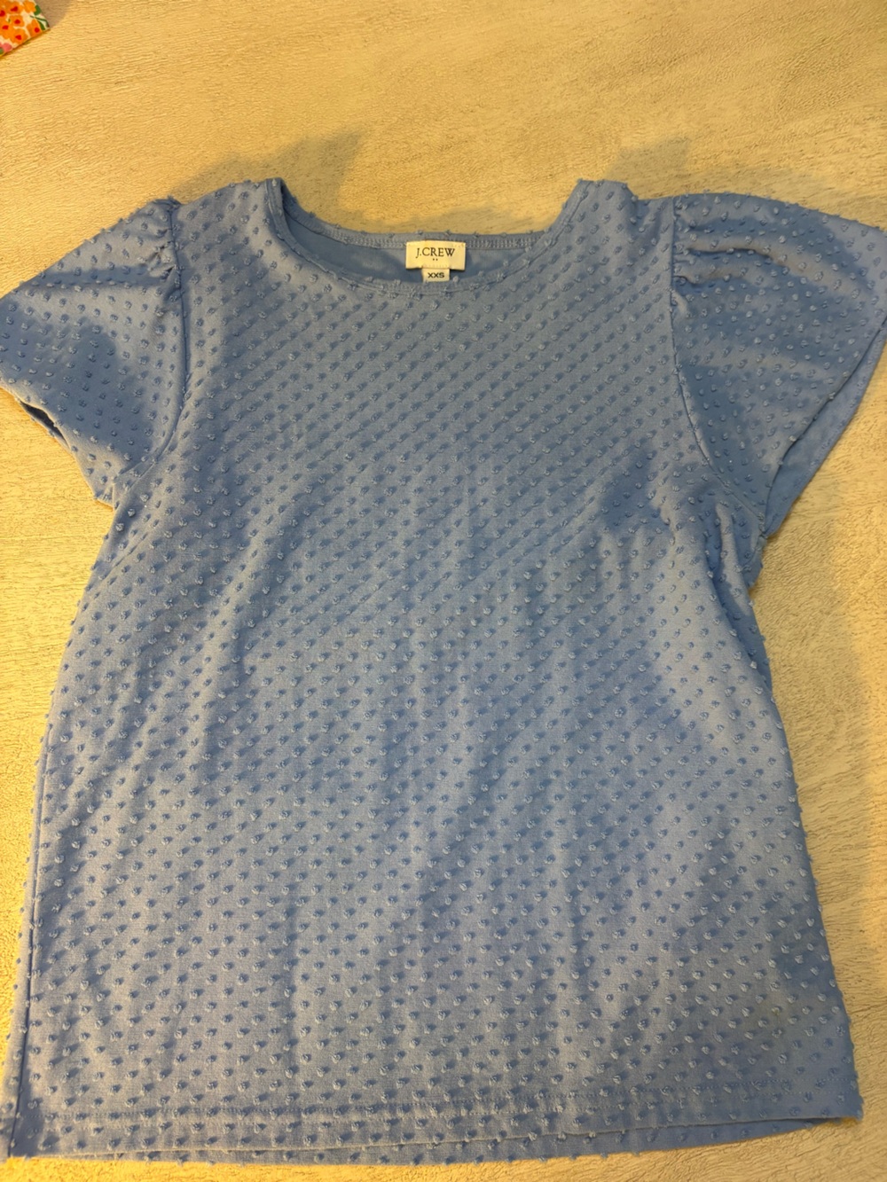 J. Crew Factory Blue Textured Dot Tunic Top